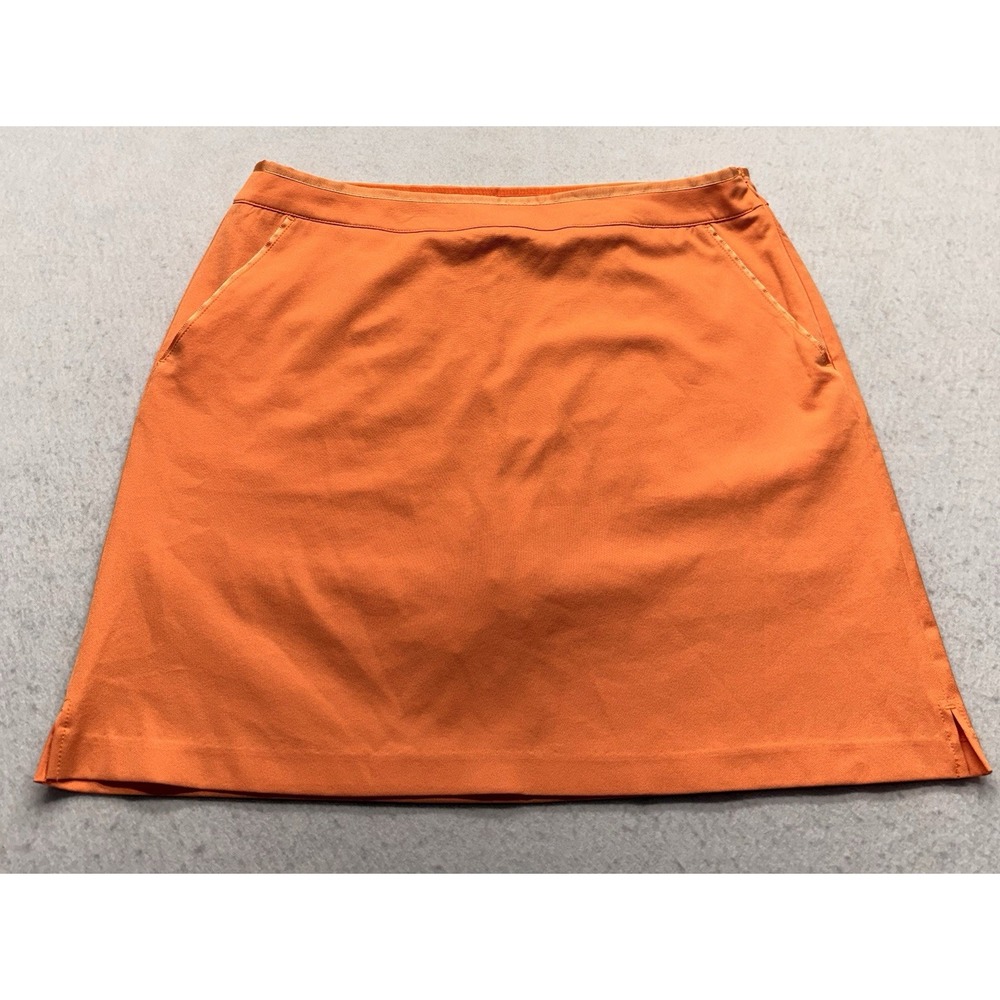 Greg Norman Golf Skort Womens 12 Orange Performance Activewear Tennis Pockets